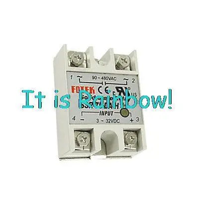 

Free Shipping 3-32VDC Input 90-480VAC Output 75A SSR Solid State Relay