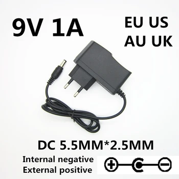 

9V 1A 9V1A effect power adapter electric guitar pedal power supply negative outside positive 500ma noise reduction