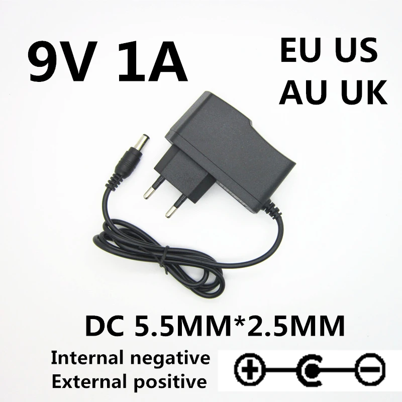 

High-grade European size 9 v1a power supply adapter 9V 1A 1000ma universal power adapter reverse polarity free shipping