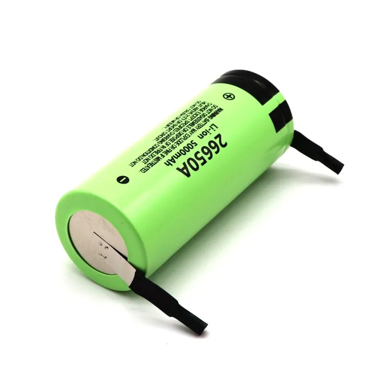 2 шт аккумулятор для Panasonic 26650A 3,7 V 5000 mAh высокой емкости 26650 литий-ионная аккумуляторная батарея+ DIY никель