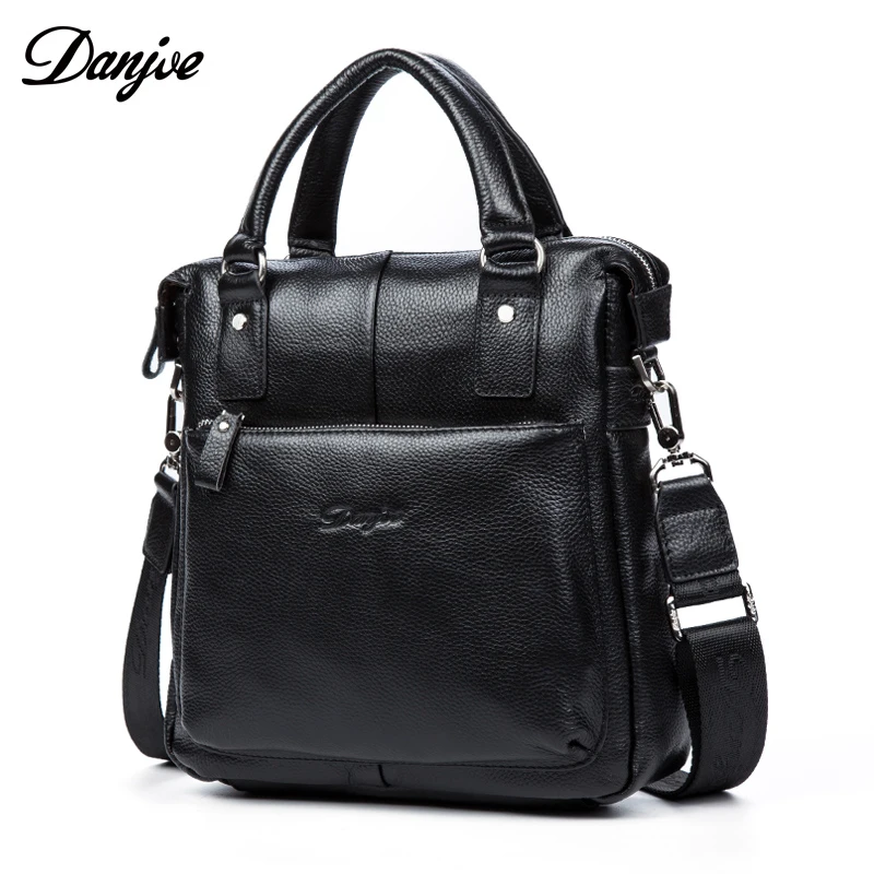 

DANJUE Leather Genuine Leather Handbag High Quality 2018 Men Briefcase Male Business Bag Trendy Computer Laptop Bag