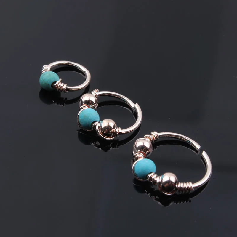 

Gold Rose Hoop Helix Piercing Ear Cartilage Surgical Steel Clickers Migraine Tragus Piercing In Nose Ring Beak Piercing