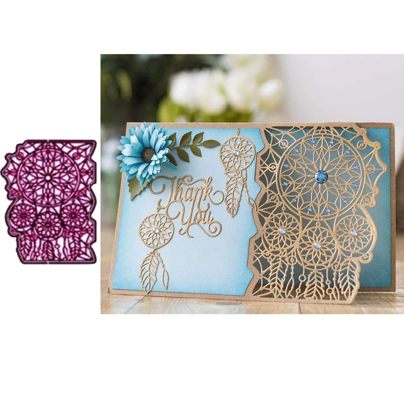 

Dream Catcher Metal Cutting Dies Hollow Background Stencils for Scrapbooking Embossing Die Paper Cards Making New 2019