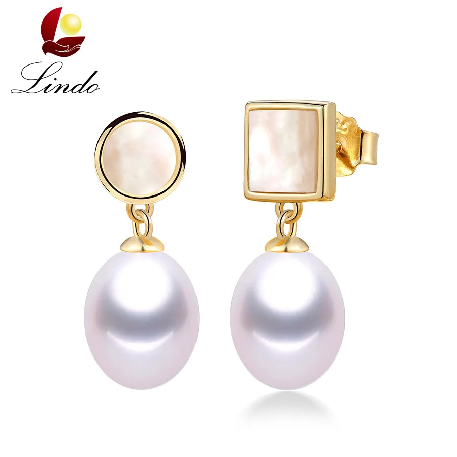 

Elegant Women Solid Silver Drop Earrings Big No Defect Natural Freshwater Pearl Wedding Earrings Silver 925 Jewelry Lindo