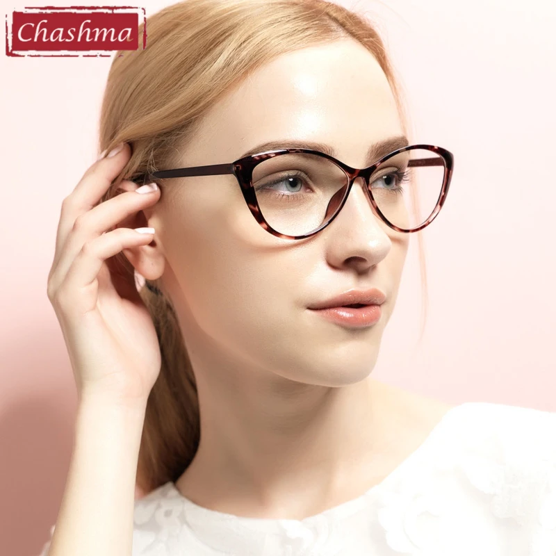 Очки Chashma TR 90 качественные и модные кошачьи глаза стильные большие оптические
