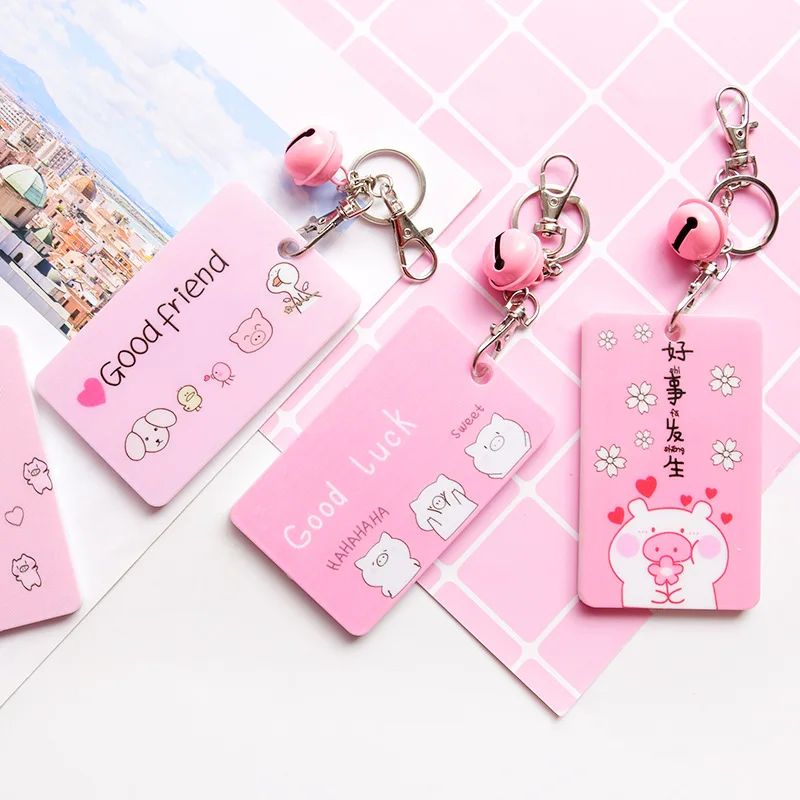 

Coloffice Pink Girl Heart Series Card Holder Students Bus Card Protective Sleevel Cute Cartoon Stationery School Supplies 1PC