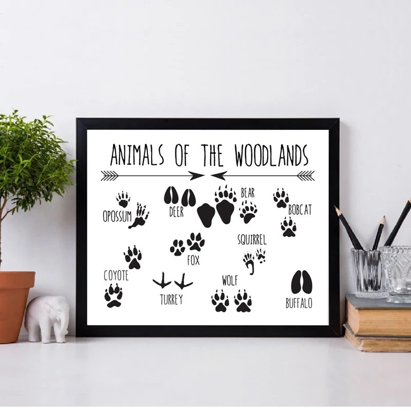 animal paws wall art print