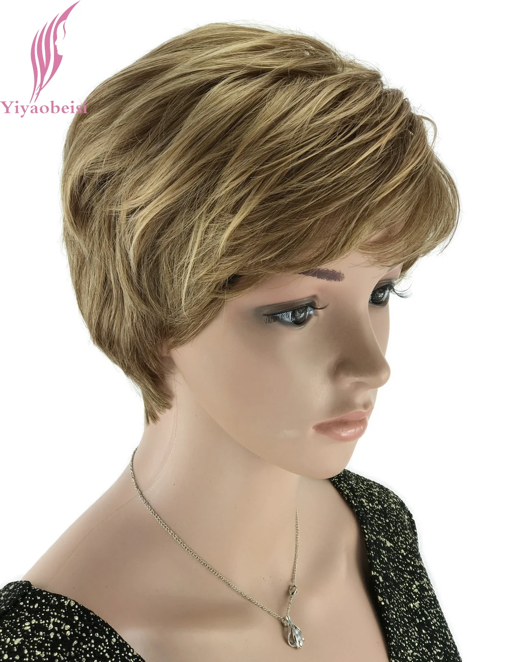 Yiyaobess 6inch Natural Highlights Short Blonde Wig Synthetic Afro Hair Straight Wigs For Black Women Free Shipping Yiyaobess 6inch Natural Highlights Short Blonde Wig Synthetic Afro Hair Straight Wigs For Black Women Free Shipping