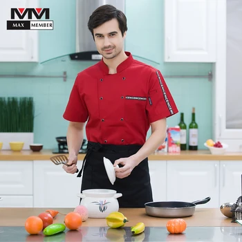 

Catering Short Sleeve Men Women Workwear Jackets Kitchen Cooking Chef Clothing Canteen Cafe Waiter Food Service Overalls Uniform