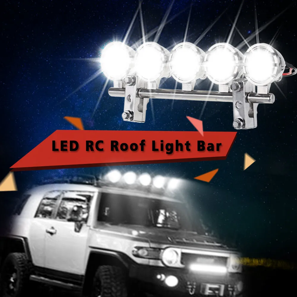 GoolSky RC Светодиодный светильник на крышу Авто прожектор 5 прожекторов электропластина RC крыша светодиодный свет бар набор для 1/10 ползунки rс модель автомобиля часть