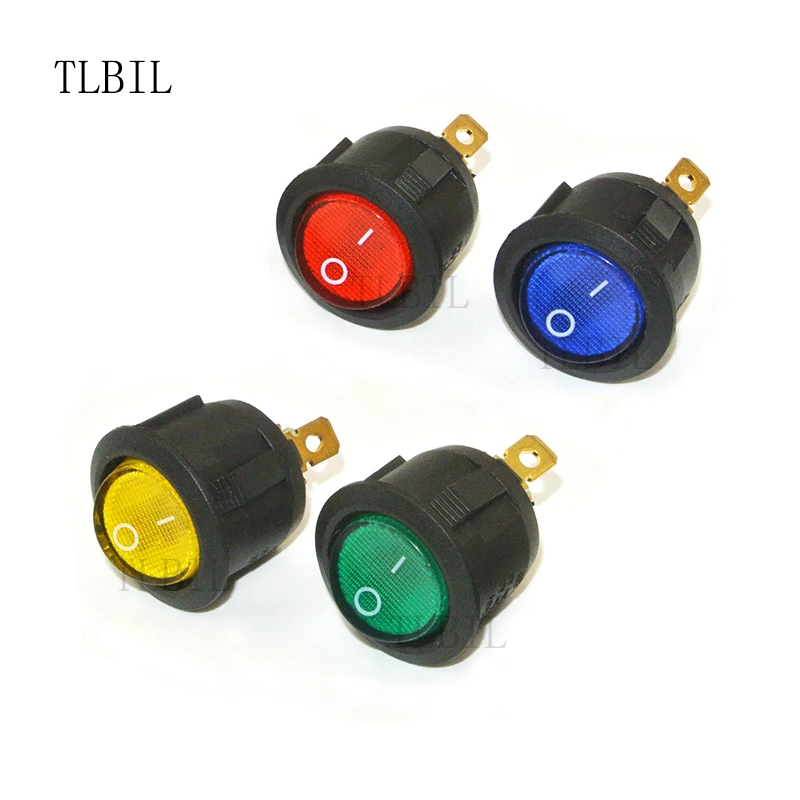 

4Pcs Mini Lamp Terminal SPST 2 Position I/O Round Button Dot Led Light Boat Rocker Toggle Switches On/Off AC 250V/6A 125V/10A