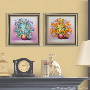

No Frame Paintings Hand Painted Blooming Flower Oil Painting Home Hotel Wall Art Decorative Picture Living Room Paint On Canvas