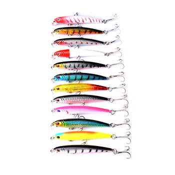 

100PCS 4.6g 7.5cm Minnow Fishing Lures Japan Hard Bait 3D Eyes Plastic Crank Bait isca artificial carp fishing tackle