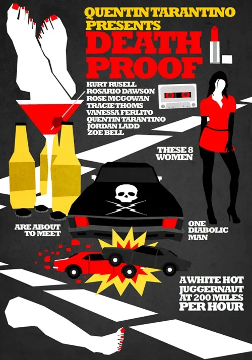 Death Proof Comics QUENTIN TARANTINO Vintage Retro Canvas Painting Alloy Wood Frame Poster Wall Home Bar Posters Decor Gift | Дом и сад