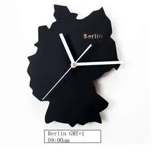 Metal Germany Berlin Creative Personality Art Mute World Map Clock 12inch 14inch Souvenir Shop | Дом и сад