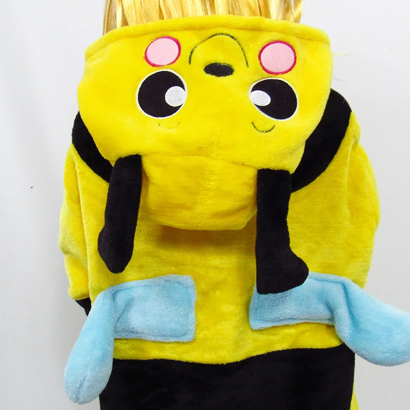 Adorable Caterpillar Bee Kids Kigurumi Pajamas Baby Poop Soft Flannel Onesie Cartoon Animal Children Jumpsuit Winter Sleepwear (7)