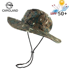 UPF 50+ мужская шляпа-Панама женская шапка Боб Буни Лето Защита от ультрафиолета Маскировочная шапка Военная армейская походная тактическая уличная шляпа от солнца