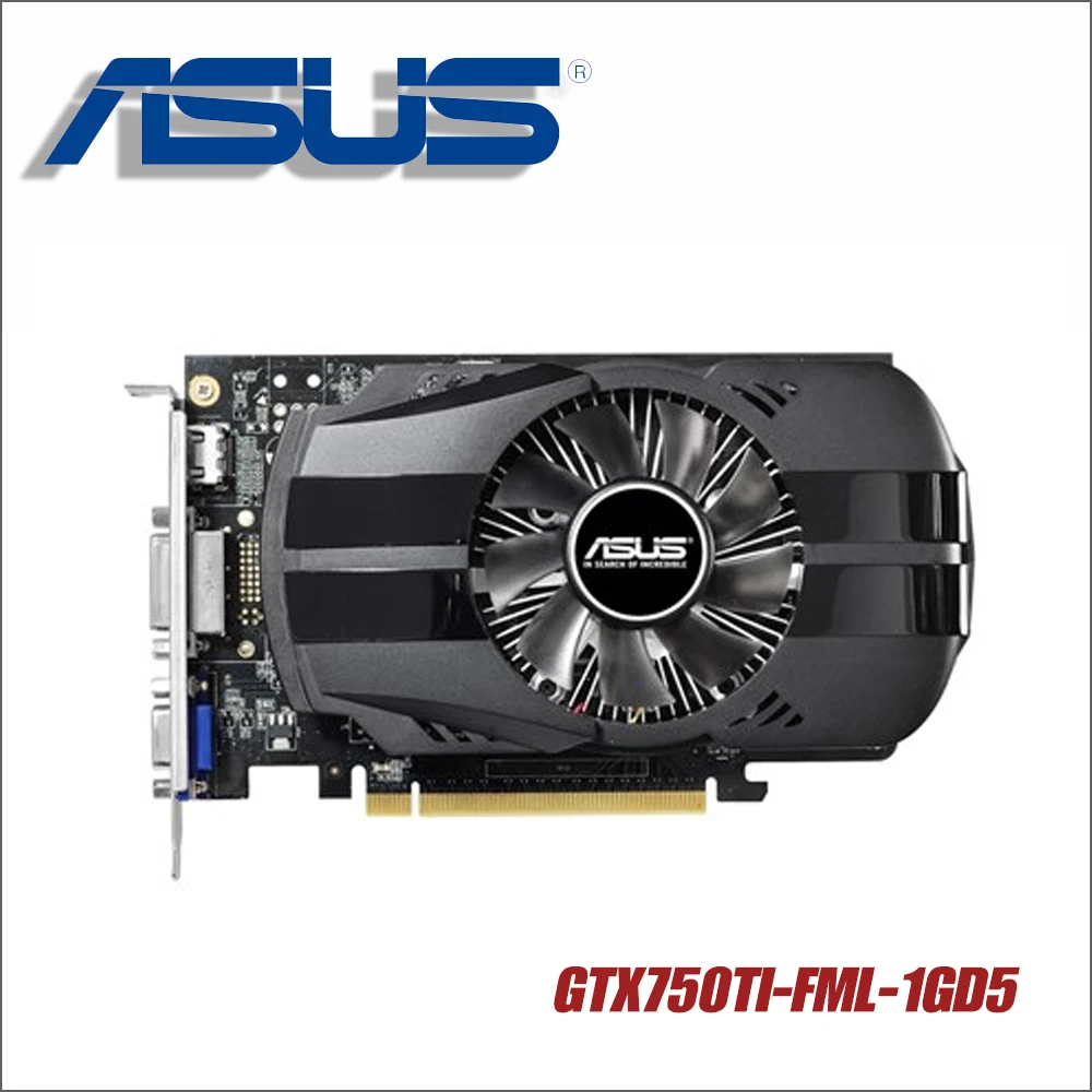 Asus GTX750TI-FML-1GD5 GTX750TI GTX 750TI 750 1G D5 DDR5 128 Bit PC настольные видеокарты PCI Express 3,0 компьютерное видео