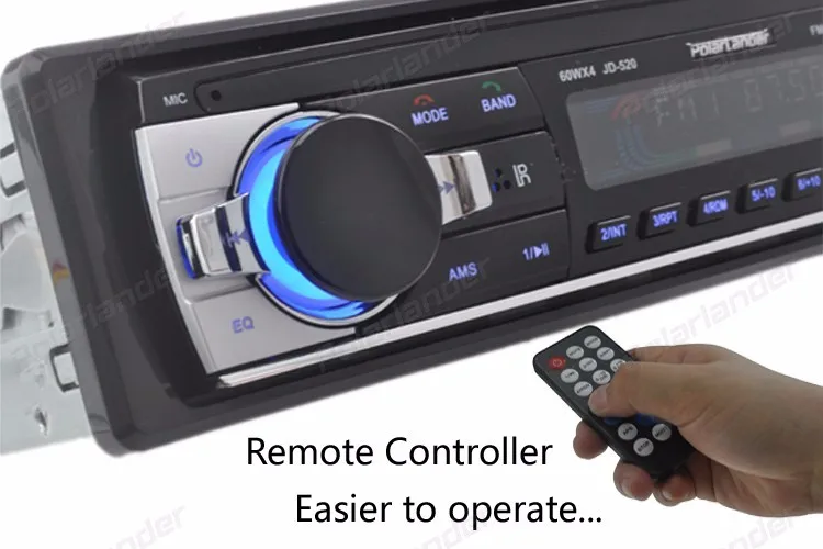 Bluetooth Handfree Автомобильный Радио MP3 аудио плеер FM/USB/SD/Aux In 1Din In Dash 12 в стерео пульт дистанционного управления Автоэлектроника сабвуфер