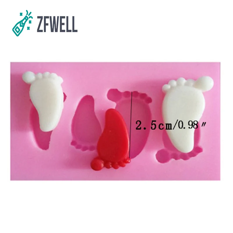ZFWELL 1 шт./лот розово красные кости для ног помадка торт силиконовая форма сделай