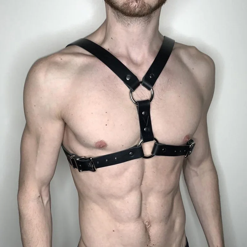 Кожаный ремень для подвязок для мужчин, пояс для подвязок, для тела, клетка для связывания, для сексуальных мужчин, ремни на плечо, в готическом стиле БДСМ, ремни для связывания, для мужчин, Rave - Цвет: LM-064