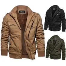 Большой размер, M-6XL, модная меховая подкладка, теплая уличная куртка пилота в стиле милитари, пальто ВВС, армейские куртки, хлопковая куртка в стиле милитари