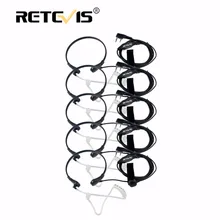5pcs Retevis Throat Mic Earpiece PTT Headset Walkie Talkie Accessories For Baofeng UV 5R UV-82 For Kenwood For TYT for Puxing