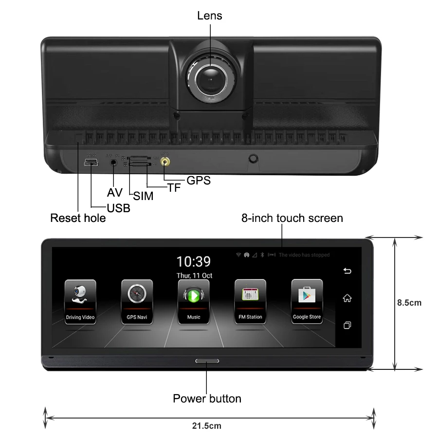E ACE E14 Автомобильные видеорегистраторы 4G Android 8 0 дюймов Dash Cam 1080P видео