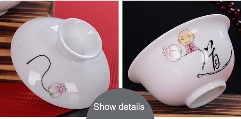 Белая фарфоровая чайная супница, gaiwan чайный фарфоровый горшок, набор для путешествий, красивый чайник, ручная роспись, крышка, чаша, чайный набор, 120 мл