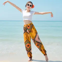 Новые женские свободные тайские шаровары Инди фолк Бохо фестиваль хиппи повседневные брюки свободные эластичные талии мягкие
