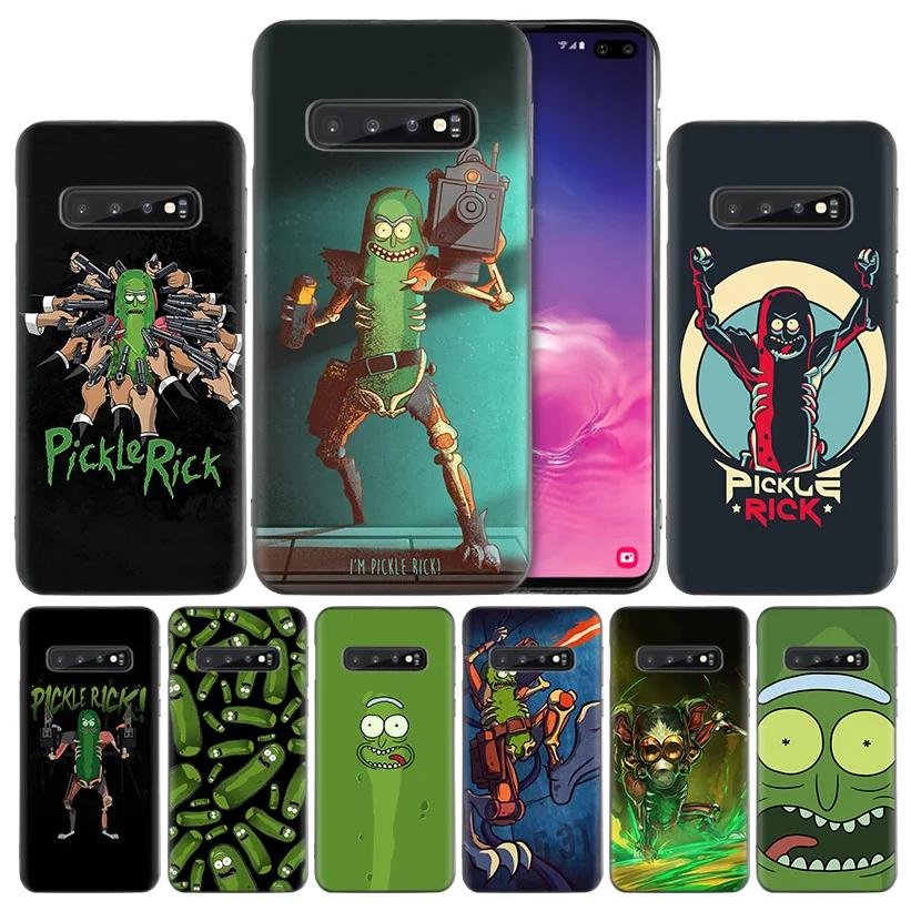 

Rick and Morty Pickle Rick Black Silicone Case Cover for Samsung Galaxy S10 S10e 5G S9 S8 S7 S6 Edge J8 J6 J5 J4 Plus 2018