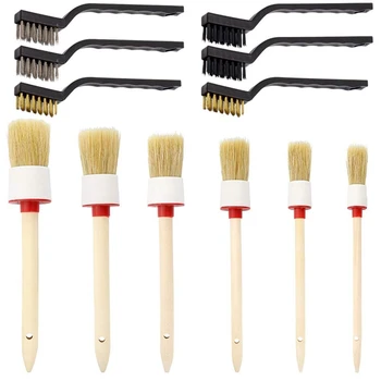 

Detailing Brush Set, 12 Packs Master Detailing Brush for Cleaning Wheels, Air Vent, Engines, Interior, Exterior, Trim, Leather