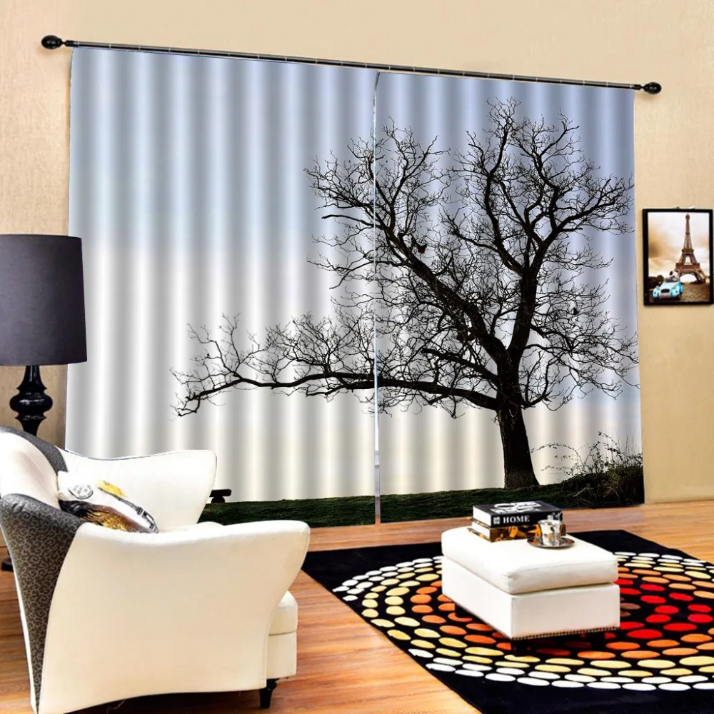 

big tree curtains 3D Curtain Luxury Blackout Window Curtain Living Room Blackout curtain