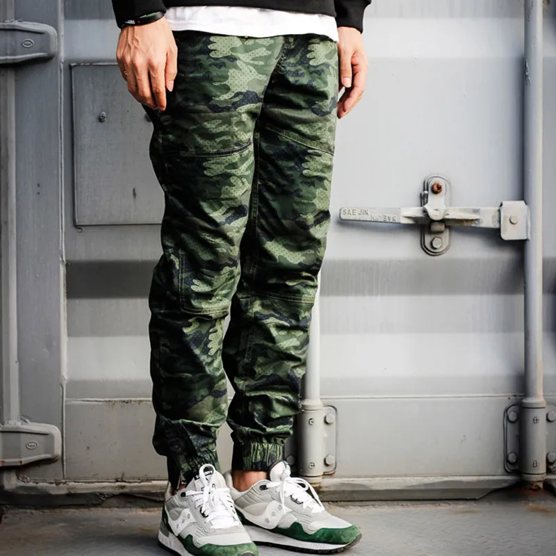 Spring Autumn Men`s Joggers Pants Polka Dot Camo
