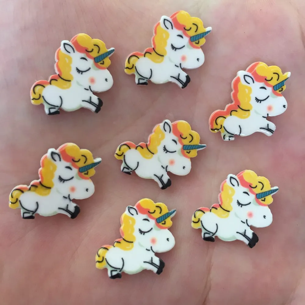 

10PCS 17mm Acrylic Sheet Mini Beautiful Unicorn Flatback Scrapbook Wedding DIY Crafts W054