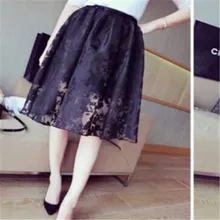 Женские модные юбки новые женские с двухслойным кружевны основаним плиссированные Ретро длинные макси юбки с эластичной талией