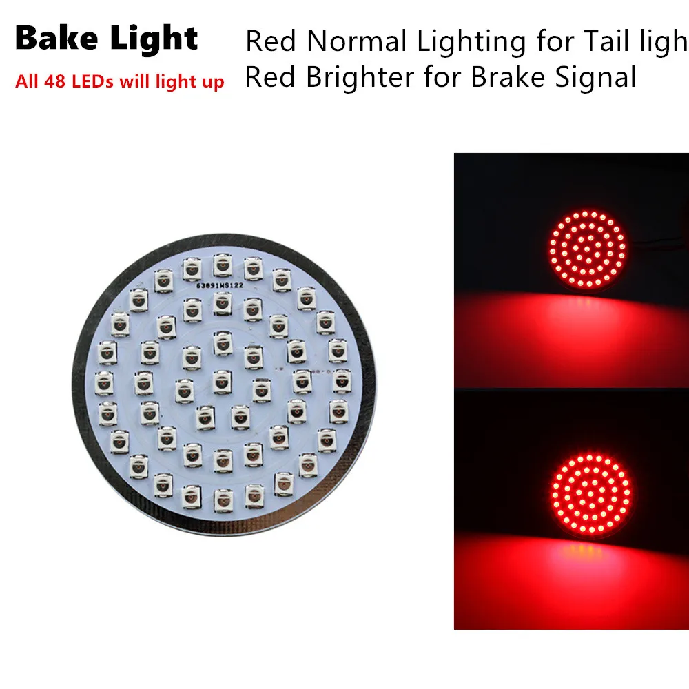 

A Set 2inch Motorcycle Stop Red Brake Light 1157 Custom 12 Volt Automotive Tail LED turn signal inserts light for Harley