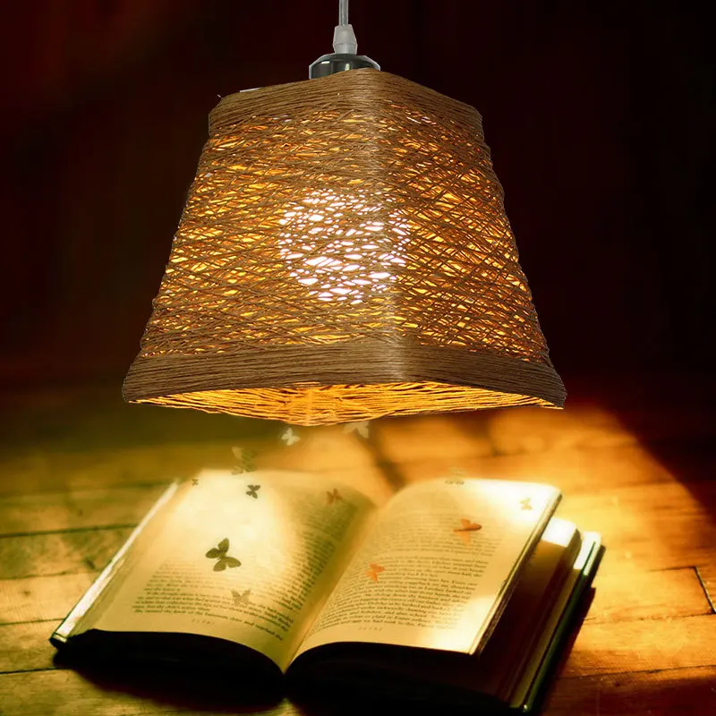 

Retro Creative Concise Country Individuality Wicker Pendant Lamp Cafe Restaurant Bedroom Parlor Decoration Lamp Free Shipping