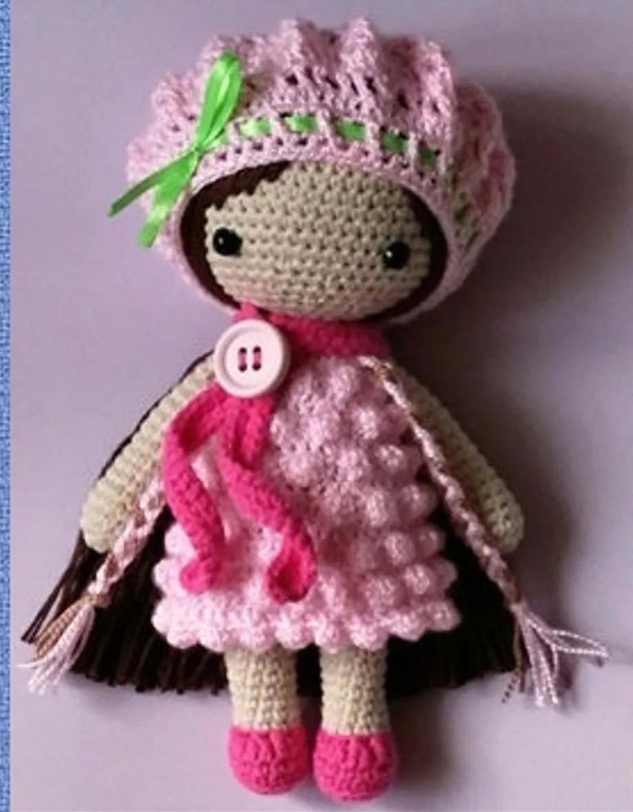 

crochet toys amigurumi handmade rattle doll girl Model number JSZ0023