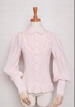 

2015 autumn winters LOLITA blouse lace sheep leg sleeve shirt