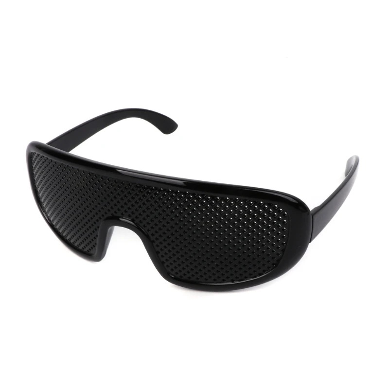 

hot Black Unisex Vision Care Pinhole Eyeglasses pin hole Glasses Eye Exercise Eyesight Improve Plastic Natural Healing Cheap