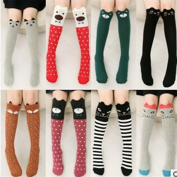 

Kids Children Girls Princess Stockings Cartoon Cotton Over Calf Knee High Knit Stockings Animal Cat Stockings For 3-12 Years