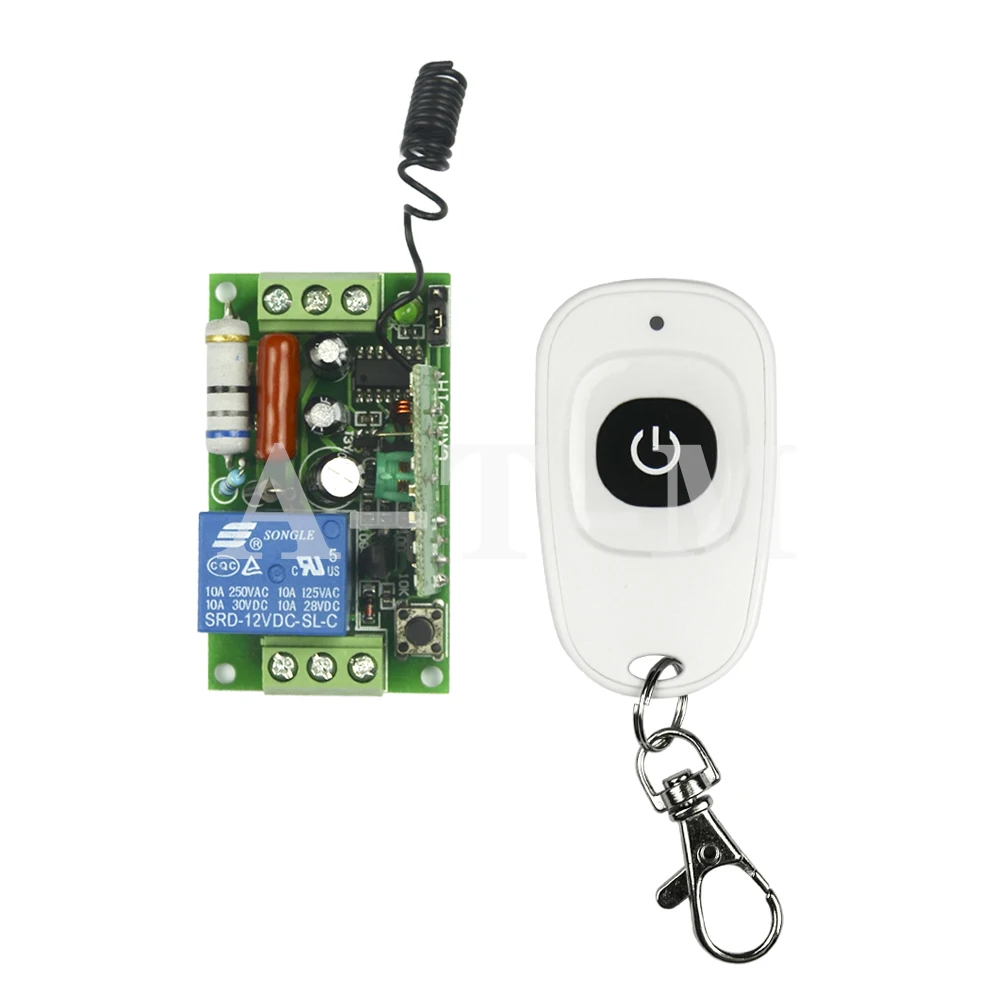 

Receiver&Transmitter AC 220V/AC110V 1CH 10A RF Wireless Remote Control Switch System 315/433.92 MHZ M4/T4 Momenrary Toggle