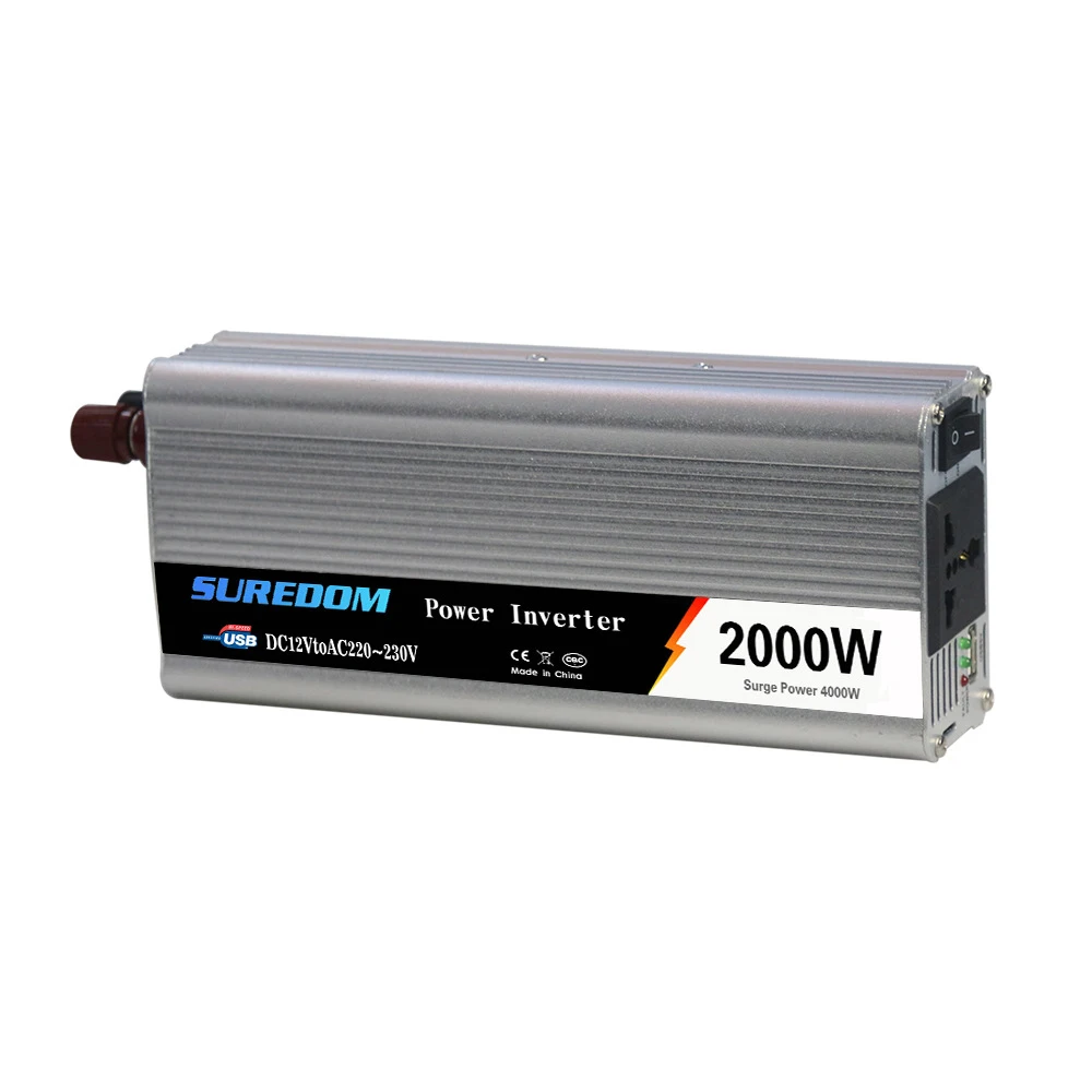 

2000w Car Power Inverter Dc To Ac 12v 24v To 110v 220v USB Solar Inverter Power Converter 12v 24v Inverter Modifiend Sine Wave