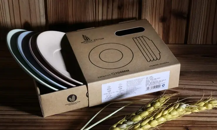 4 шт./компл. тарелки из пшеничной соломы Салатница лоток для фруктов кухонная