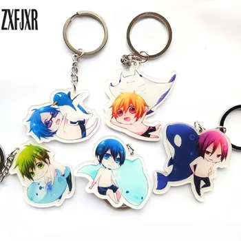 

5pcs/set Anime Free! Iwatobi Swim Club Tachibana Makoto Hazuki Nagisa Ryugazaki Pendant Keyring Keychain llavero Gift Collect