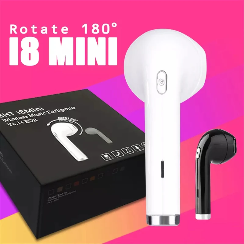 I8 Bluetooth Earphone Wireless Earbuds With Mic Headset For Galaxy S8 Xiaomi iPhone X Huawei Meizu LG with charging cable (1)