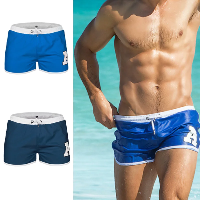 

Sexy Swimwear Men Swimming Trunks sunga Swimsuit with Mesh Liner Swim Briefs Beach Shorts mayo de praia homens maillot de bain