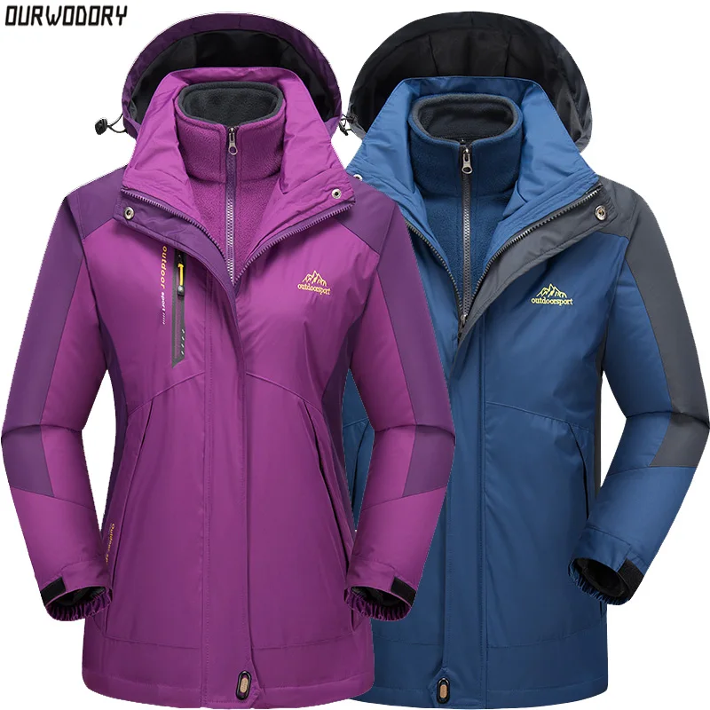 

Top Winter Women men parkas Jacket coat female outdoors Thermal Windbreaker men women Waterproof Windproof jackets three-pieces