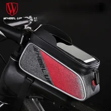 Передняя сумка для велосипеда, двусторонняя, льняная, красная, черная, с сенсорным экраном, водонепроницаемая, велосипедная сумка, 6,0, оболочка для мобильного телефона